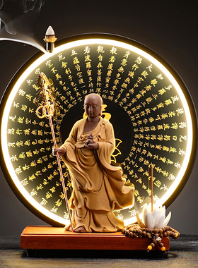 娑婆三圣佛像摆件地藏王观音菩萨释迦牟尼佛家居客厅供奉桌面摆设