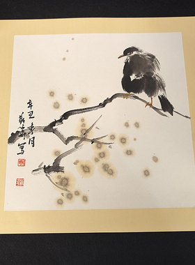 广东省美协何苏华老师手绘国画写意花鸟卡纸画客厅书房茶室挂画