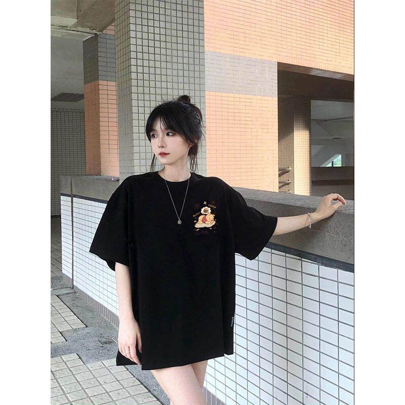 美式高街潮流短袖t恤女2025夏季新款半截袖港风百搭宽松潮牌上衣