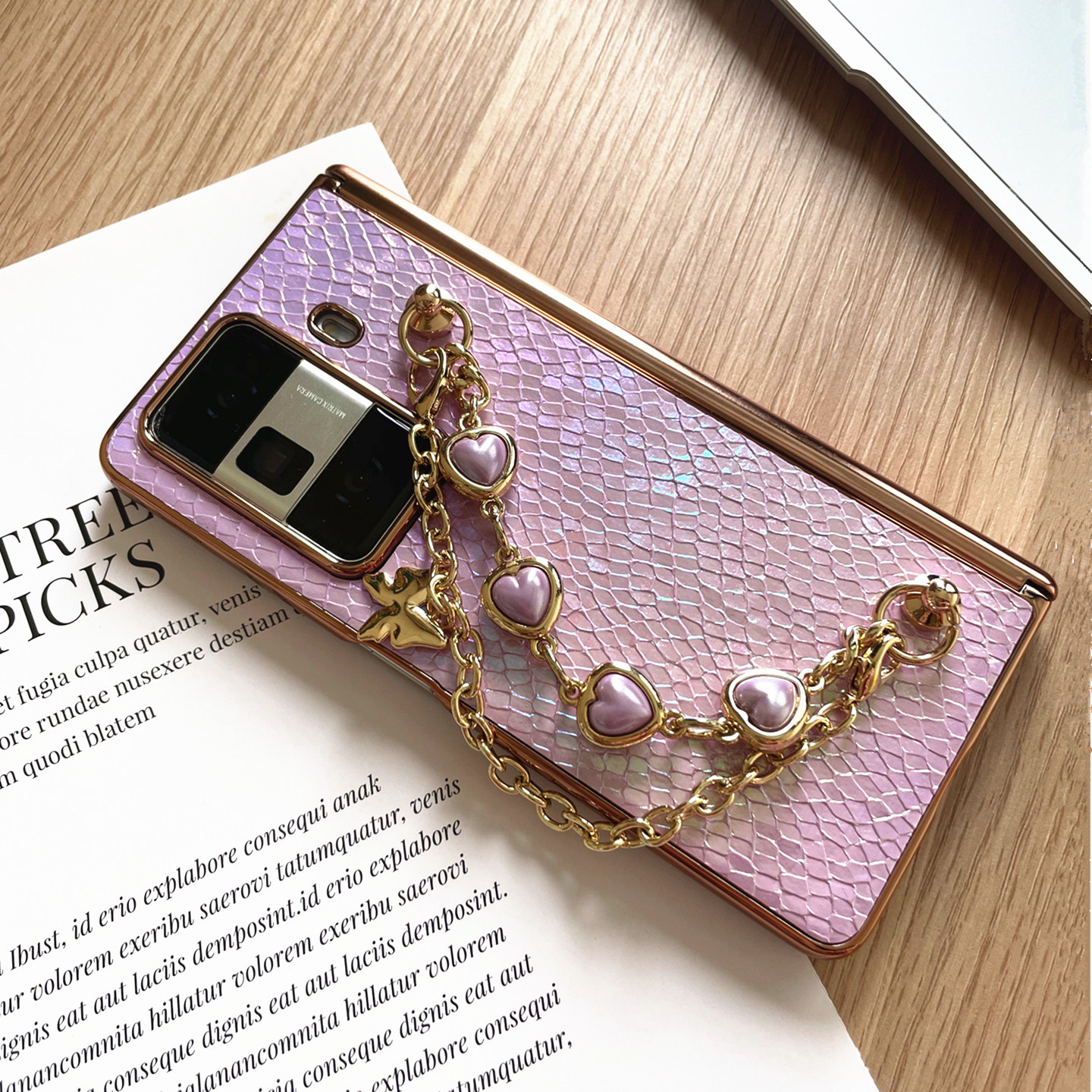 高定奢货！适用荣耀Magic V5手机壳新款magicv3折叠屏保护套vs2中轴铰链磁吸全包X7防摔带膜X6粉紫色斜挎链条