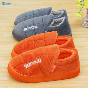 新款舒乐佳冬季棉鞋男女居家室外厚底防滑情侣软底保暖家用毛毛男
