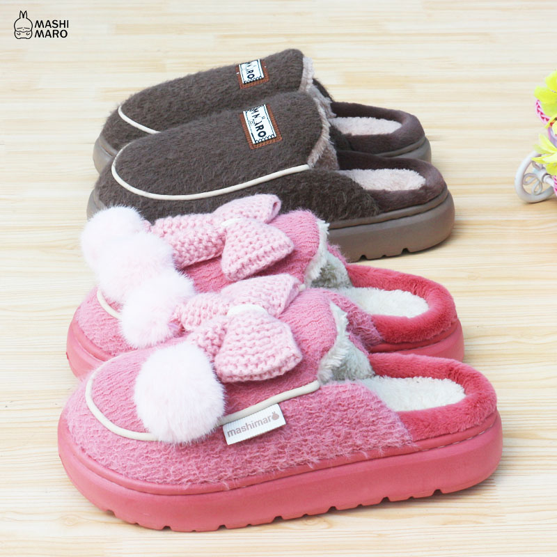 新款流氓兔棉拖鞋冬女士居家室内厚底防滑软底情侣家用韩版棉拖男