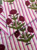 Handmade printed cotton fabric, Xinjiang long-staple cotton base fabric, Class A skin-friendly cotton clothing and bag DIY fabric, one-meter price thumbnail 6