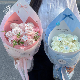 流星雨英文圆舞曲花束内衬定型片鲜花包装纸花艺包花diy材料资材
