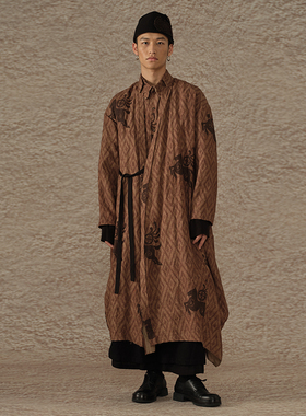 【MORIN KHUUR 牧仁】汉麻印花系带薄外套