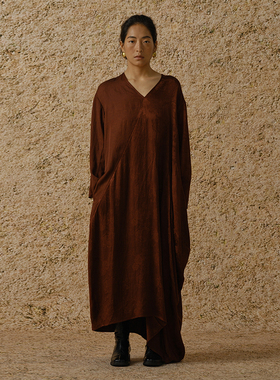 【MORIN KHUUR 牧仁】拼色提花宽松连衣裙