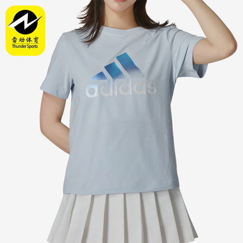 阿迪达斯女士经典透气运动短袖