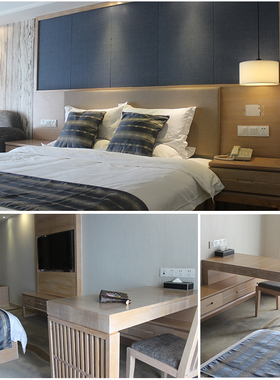 Hotel  bedside table酒店宾馆单身公寓客房全套大床标间成套家具