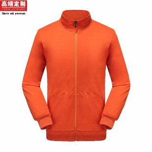 纯色外套班工作服广告衫 男式卫衣定制拉链连帽薄印字logo