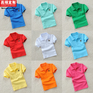 夏季儿童短袖POLO衫幼儿园班服儿童翻领T恤衫小朋友广告衫印logo