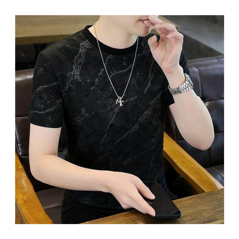 烽焱严选轻奢品质冰丝短袖T恤男士2026新款夏季修身百搭半袖体恤