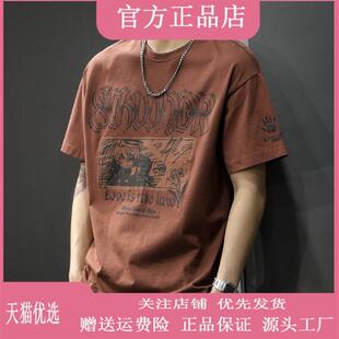 独秀Noble Solo美式重磅短袖t恤男宽松夏季ins动漫痞帅半袖上衣