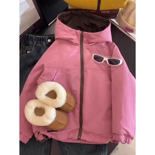 肆零陆专营店女童外套秋M冬洋气儿童加绒冬季 羊羔毛双面穿保暖冲