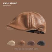 老叔精选鸭舌帽前进帽八角英伦复古贝雷帽帽子男款 百搭 秋休闲四季