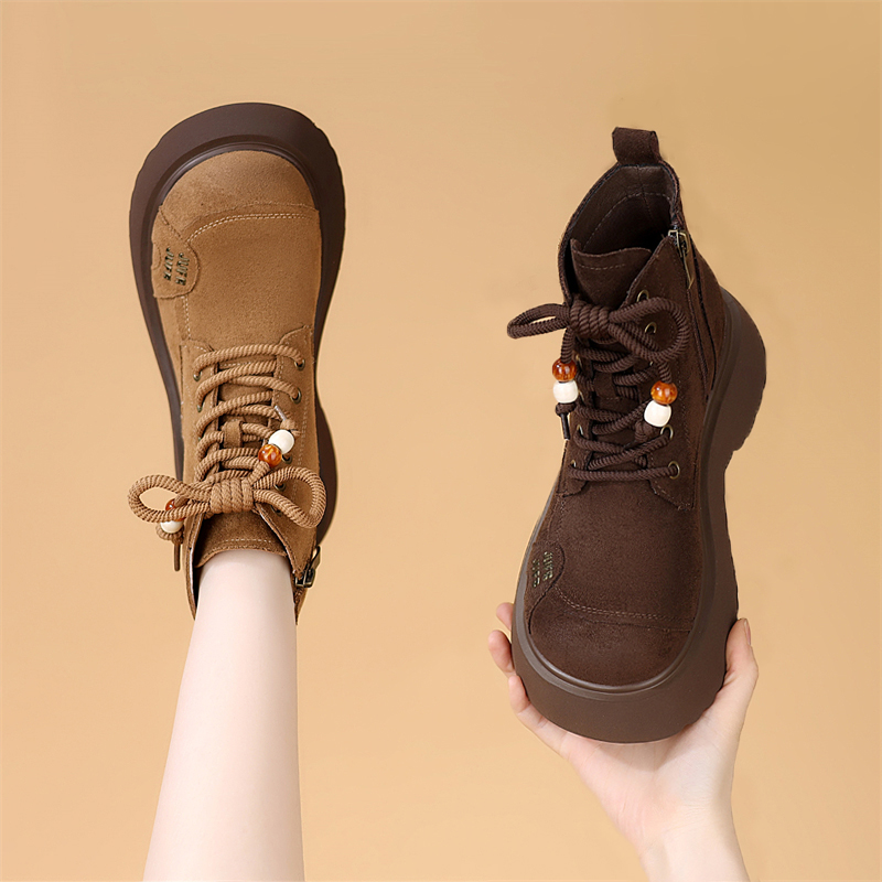 古兹曼松糕厚底系带马丁靴