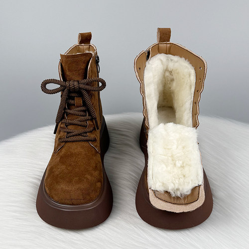 古兹曼松糕厚底羊毛雪地靴
