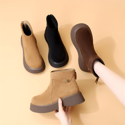 古兹曼松糕厚底短筒切尔西靴