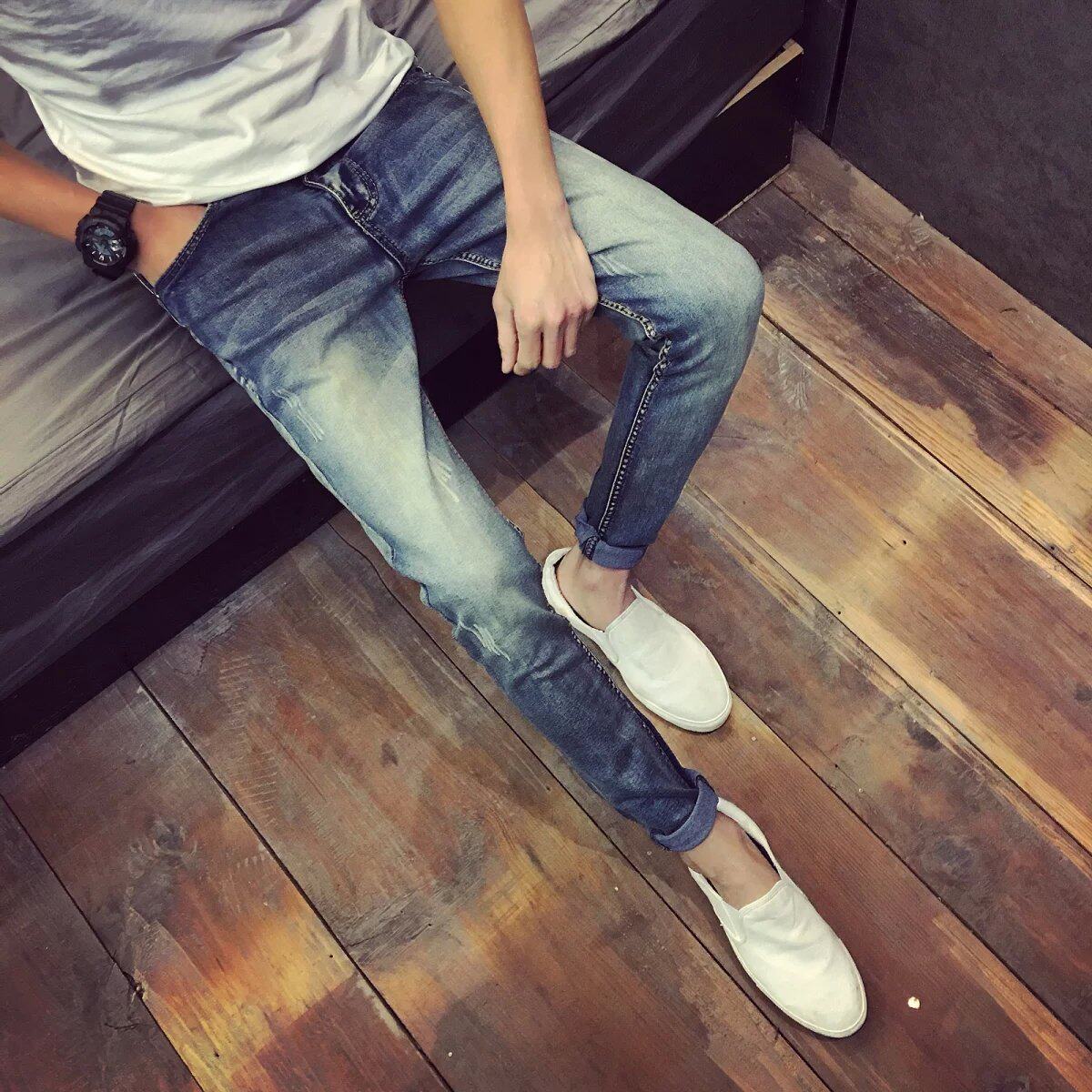 Jeans pour adolescent pieds Slim pour Quatre saisons - Ref 1470411 Image 1