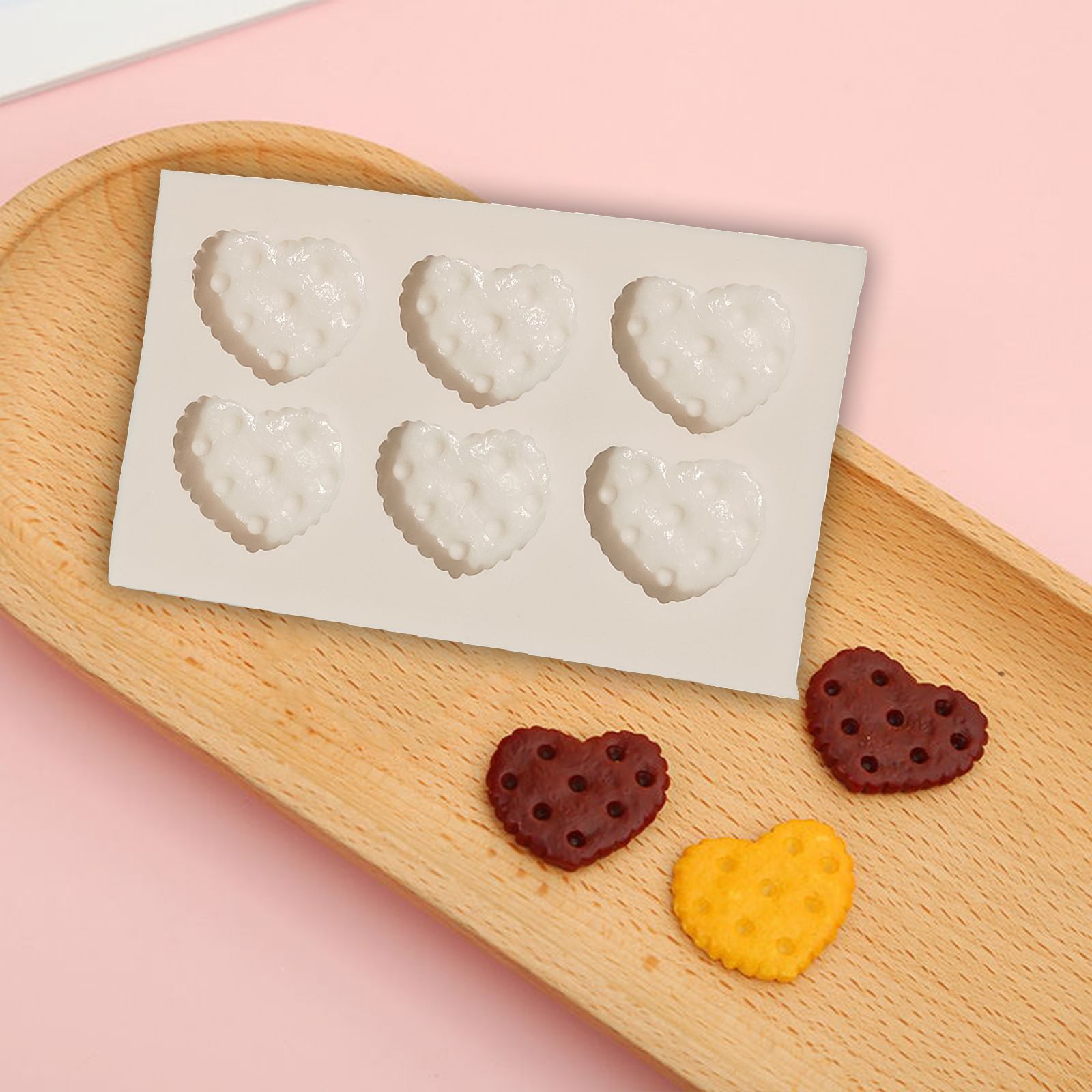 六连爱心星星方形圆曲奇饼干diy家用蛋糕装饰翻糖巧克力硅胶模具