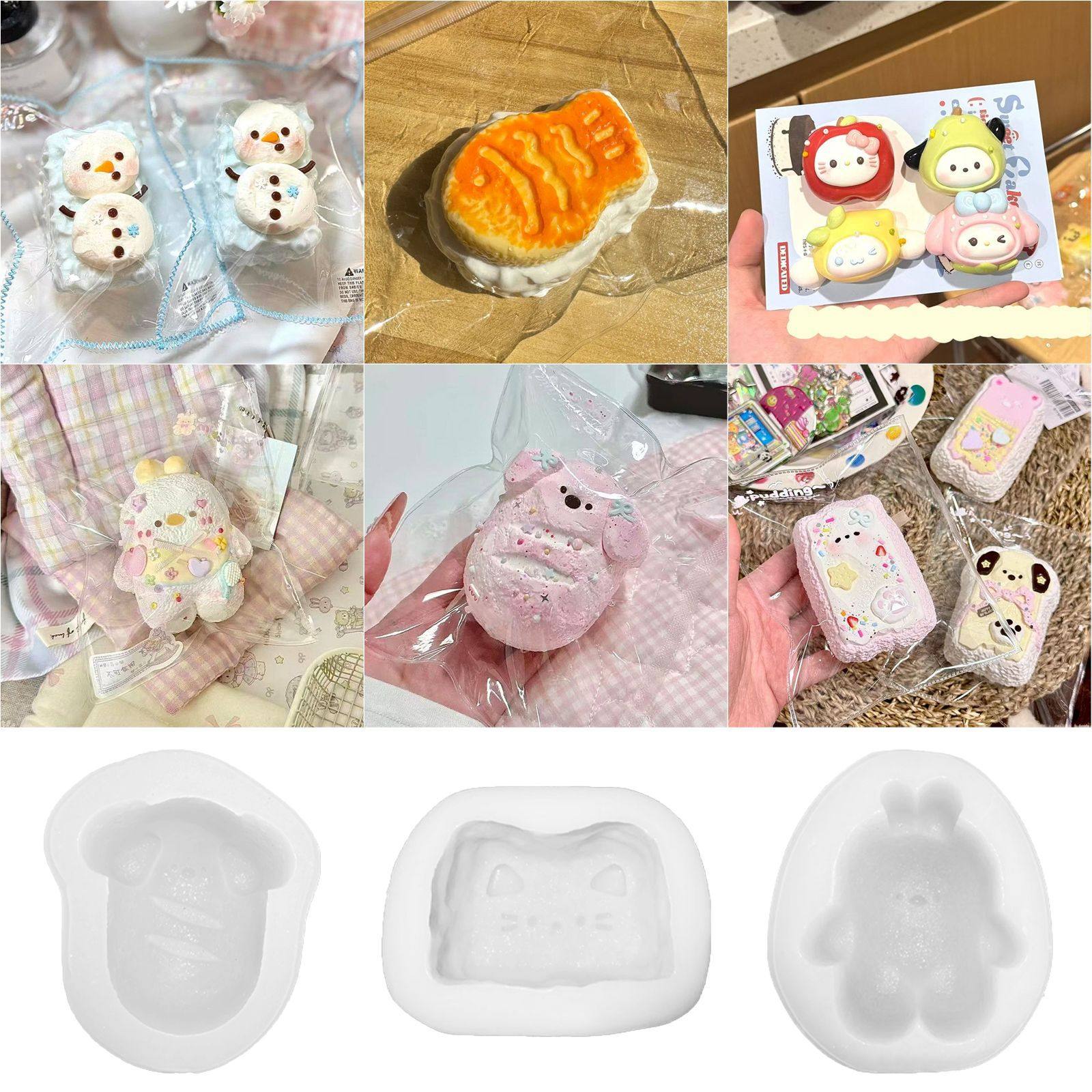 冬日雪人造型捏捏模具可爱卡通公仔diy水果捏捏吐司面包硅胶模具