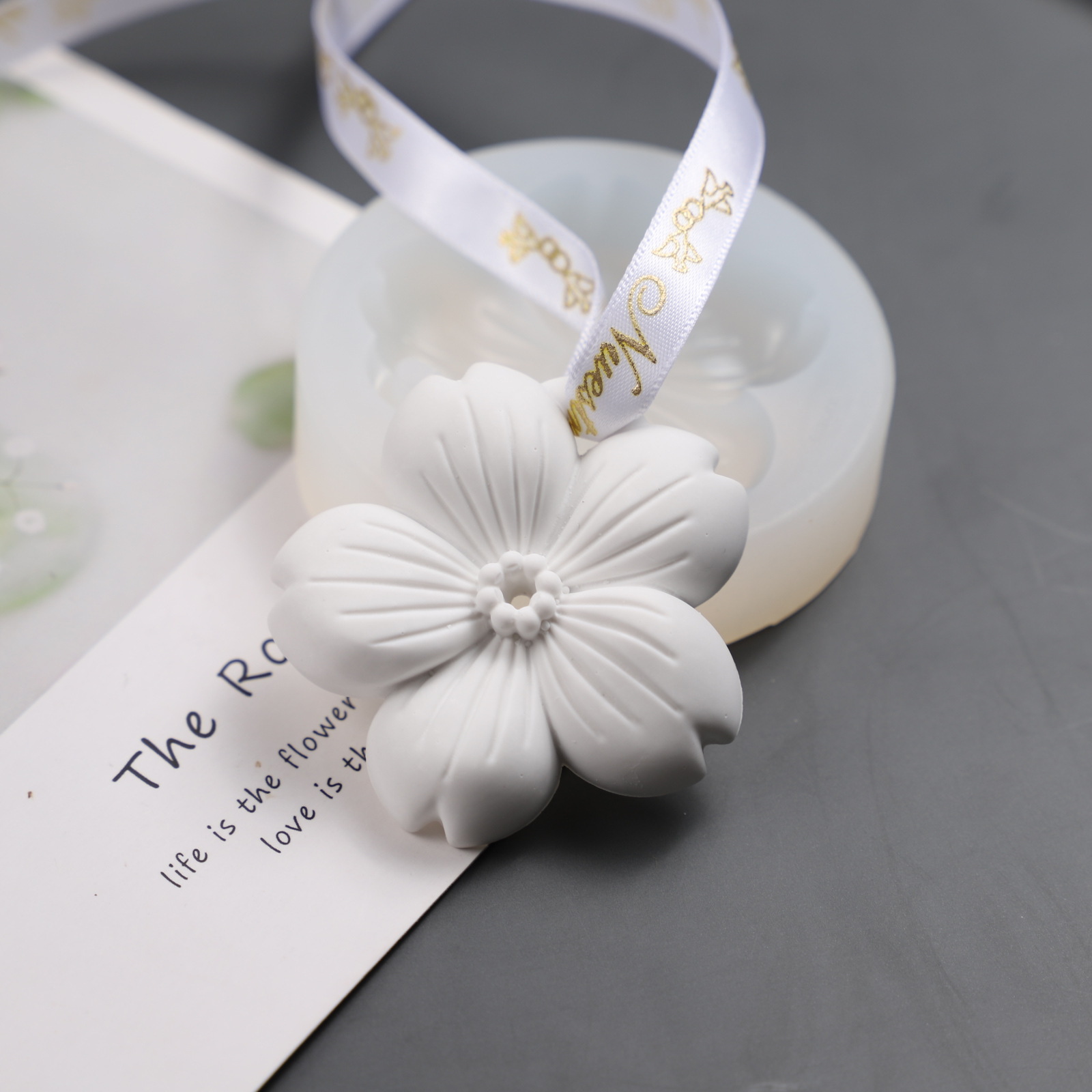 樱花挂牌模具衣橱扩香石挂件DIY汽车香薰石膏硅胶模具