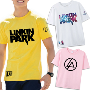 林肯公园周边衣服宽松纯棉t恤 T恤潮男女 林肯公园Linkin Park短袖
