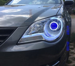 透镜氙气灯天使恶魔眼LED双色日行灯大灯总成 12新宝来改装