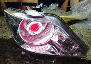 适用于本田思迪大灯总成改装 透镜带HID氙气灯天使恶魔眼LED泪眼