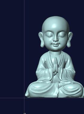 MC车铣 3D图档 加工零件车铣复合工艺品加工小和尚图档CNC加工件