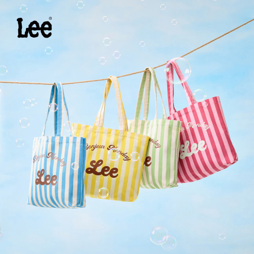 Lee条纹帆布大容量托特包