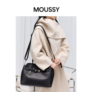 MOUSSY Office Max真皮铆钉小托特手提包单肩斜挎包