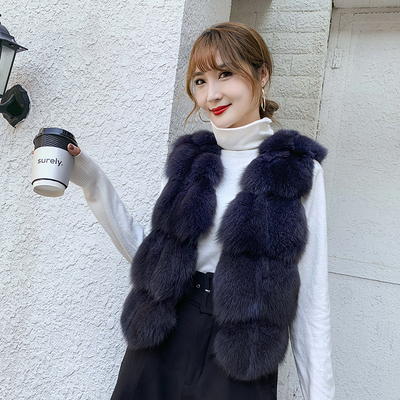 修身狐狸毛坎肩狐狸毛皮草马甲