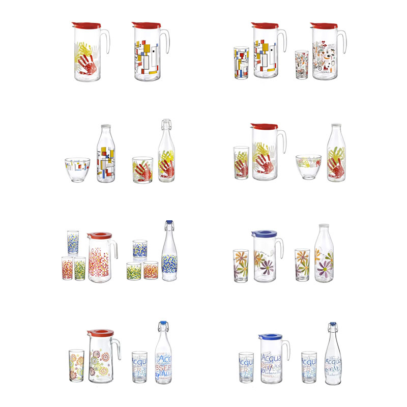 意大利进口Borgonovo博格诺玻璃凉水壶1L单只果汁冷水饮料瓶水杯