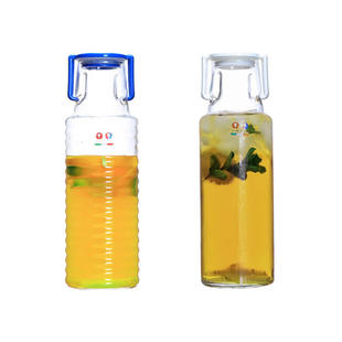 意大利进口Borgonovo博格诺玻璃凉水瓶1L单只果汁凉水壶带盖