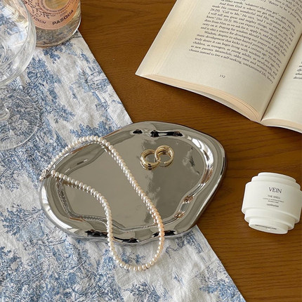 ins北欧不规则香薰托盘首饰盘玄关桌面收纳陶瓷装饰摆件拍照道具