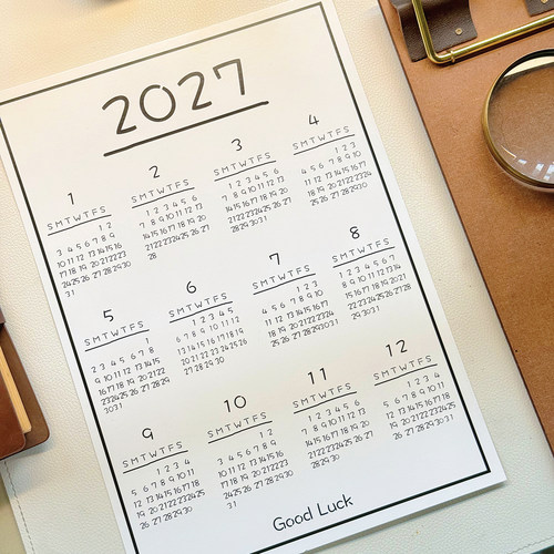 ins卡片创意清新2027日历海报