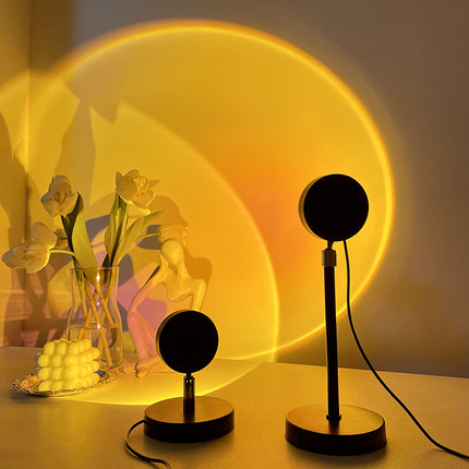 网红夕阳日落灯ins拍照摄影灯卧室多色氛围灯直播落日投影打光灯