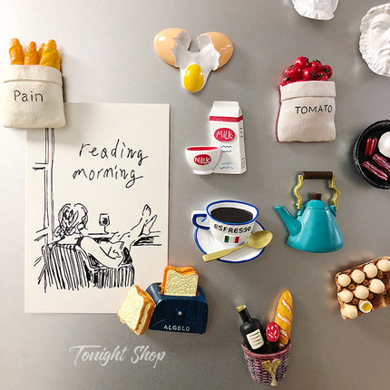 北欧Ins创意冰箱贴3d立体卡通可爱磁铁番茄造型厨房装饰吸铁石