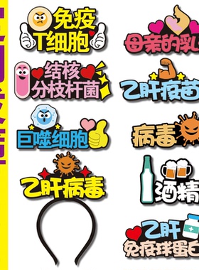 病毒疫苗巨噬结核分枝杆菌T细胞发箍定制教学讲解表演道具头饰