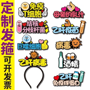 病毒疫苗巨噬结核分枝杆菌T细胞发箍定制教学讲解表演道具头饰