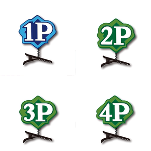 原神游戏蓝色1P房主绿色2P、3P、4P其他玩家标识定制发夹文字头饰
