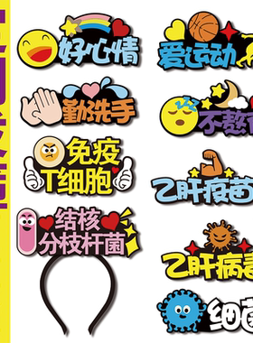 不熬夜常清洁发箍定制表情绪认知教具头饰幼儿园教师公开课管理饰