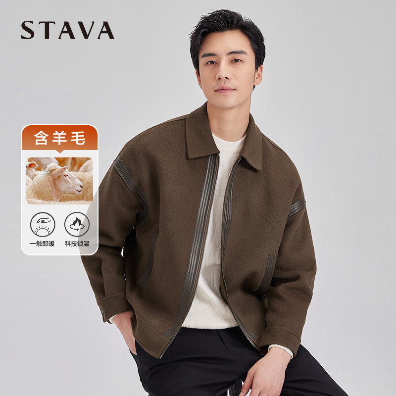 新款毛呢夹克休闲外套