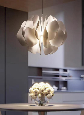 美式Nightbloom蝴蝶卧室吊灯浪漫白色艺术陶瓷花瓣餐厅服装店吧台
