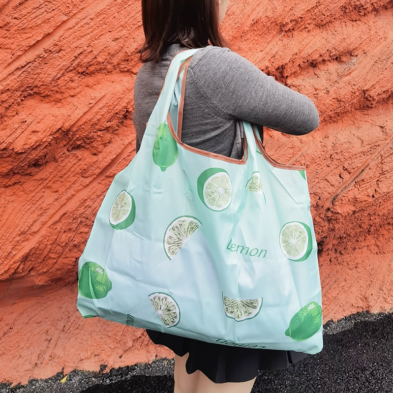 大容量超市环保购物袋收纳袋买菜包便携带单肩包可折叠旅行便携式