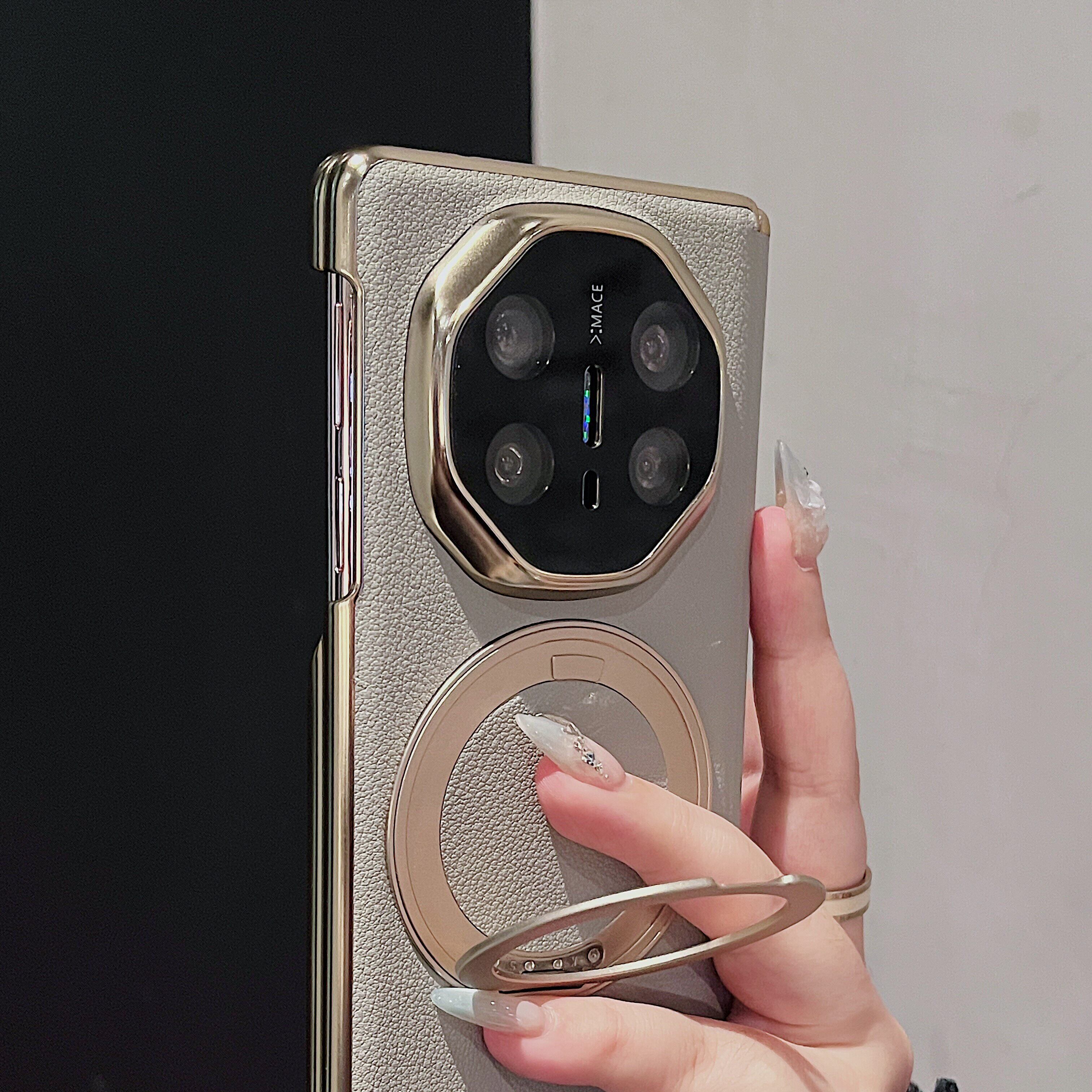 【双中轴全包】适用x6手机壳新款屏头层牛皮带旋转磁吸支架x5典藏版商务真皮男女保护套