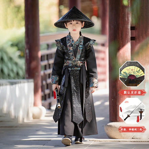 汉服男童儿童古装武侠唐装演出服