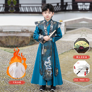 男童汉服2025秋冬新款儿童古装明制新中式帅气武侠唐装日常演出服