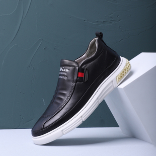 男鞋春季新款休闲鞋韩版真皮鞋子男潮鞋百搭低帮休闲皮鞋潮