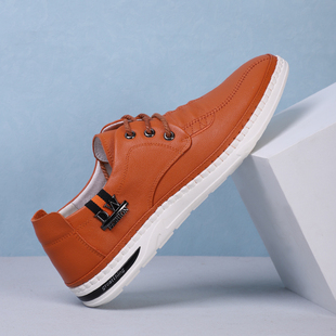 春季新款男士牛皮舒适休闲皮鞋真皮鞋子男潮鞋百搭潮流低帮鞋